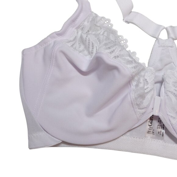 NWOT Glamorise Front-Close T-Back WonderWire Bra Sz 34DD White Racerback 1246 - Picture 3 of 7